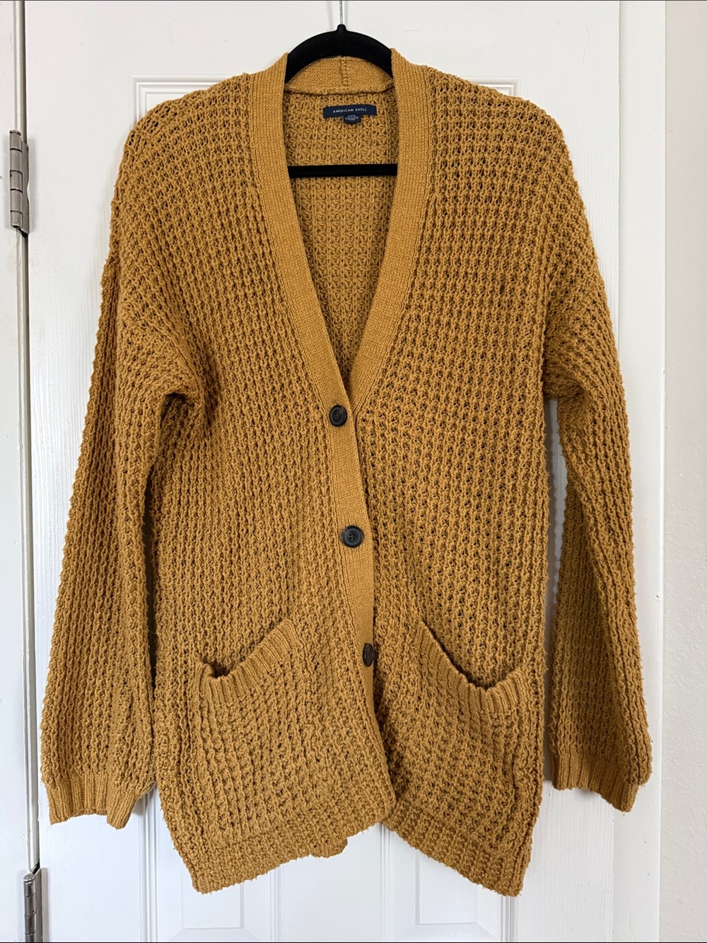 American Eagle Chunky Knit Open-Front Cardigan Sweater